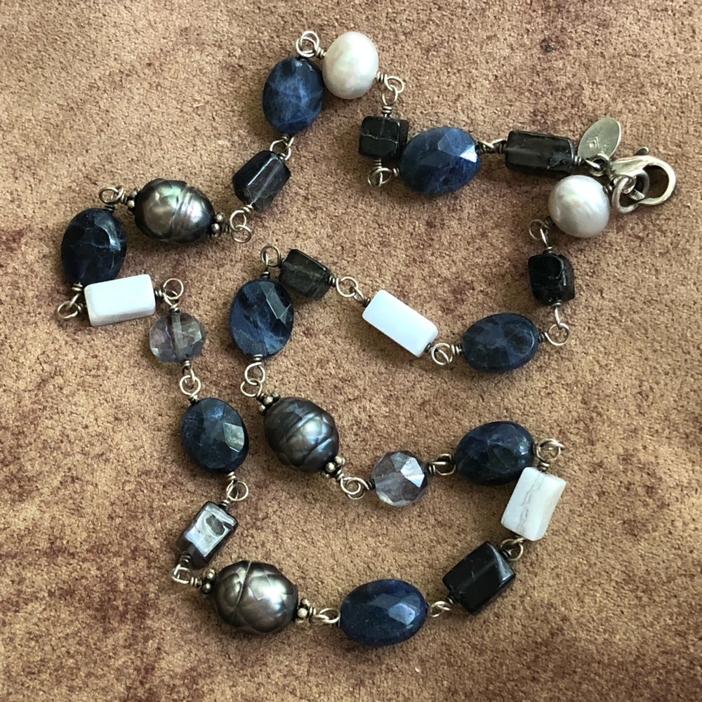 Silpada Sodalite, Iolite, Agate, & Pearl Necklace